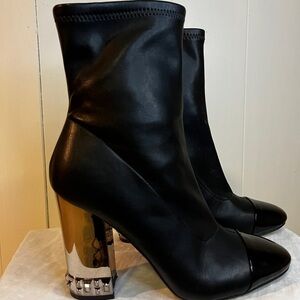Guess Black  Ankle Boots with Silver Heel